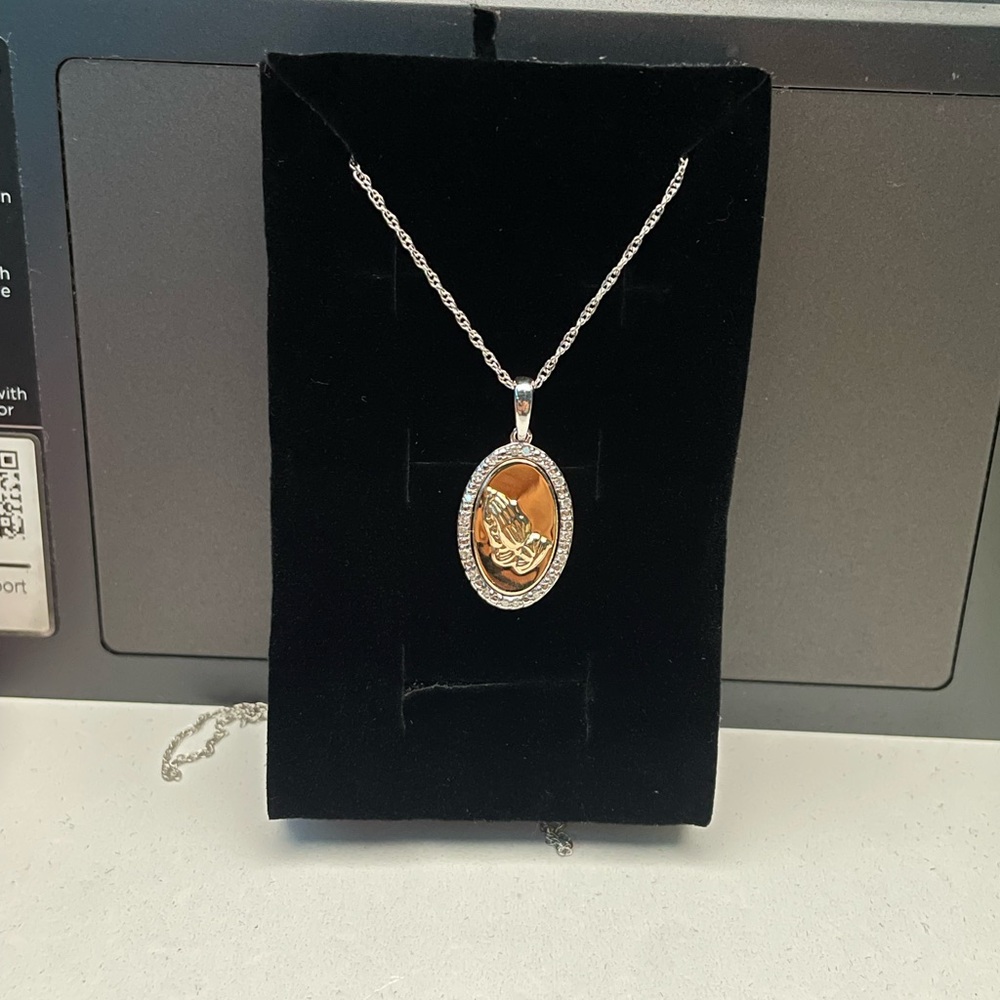 Sterling necklace w 10k+925 pendant